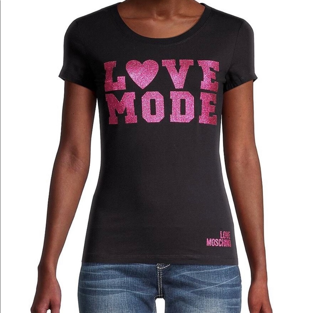 Love Moschino Women's Glitter Stretch-Cotton T 8